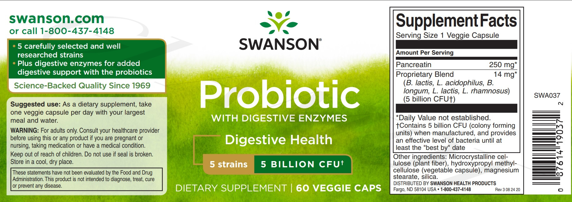Swanson Probiotic with Digestive Enzymes Digestive health