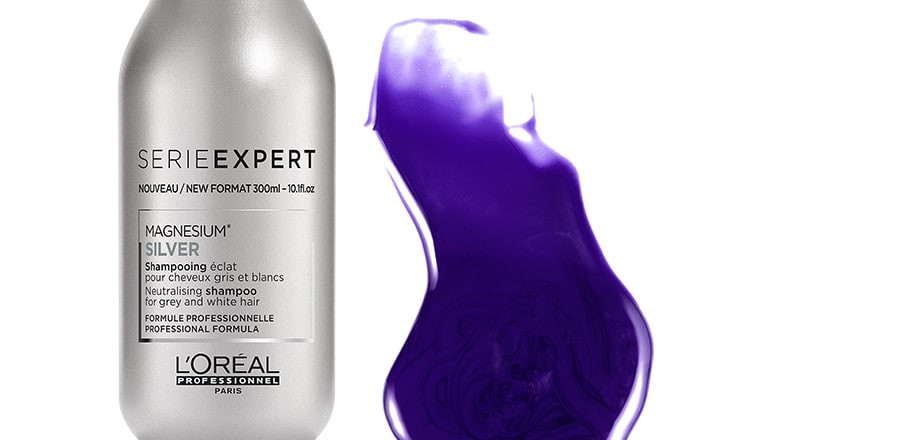 Маска лореаль фиолетовая. Loreal фиолетовый шампунь professional Silver. Лореаль Сильвер шампунь для блондинок. Magnesium Silver от l'Oreal Professionnel.. Лореаль Purple шампунь.