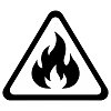 Flammable symbol for flammable cosmetic products or aerosols
