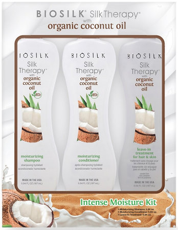 BioSilk Natural Coconut Oil Intese Moisture Kit Feuchtigkeitsspendende Pflege-Packung