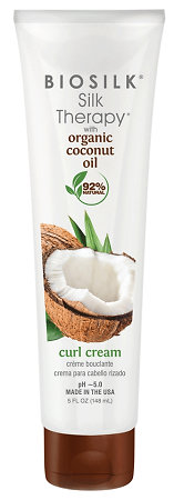 BioSilk Natural Coconut Oil Silk Therapy Coconut Curl Cream krém pre definíciu kaderí