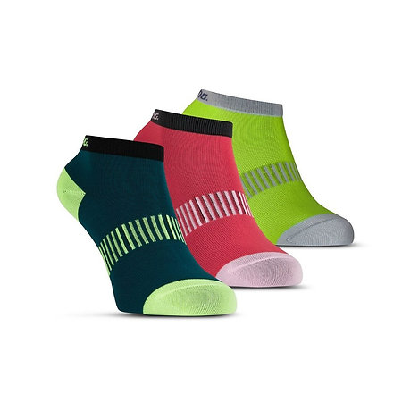Salming Performance Ankle Sock 3p Teal/Yellow/Red Funkčné ponožky