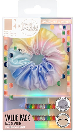 Invisibobble Rosie Fortescue Set Rainbro Kit sada gumičky a sponky do vlasů