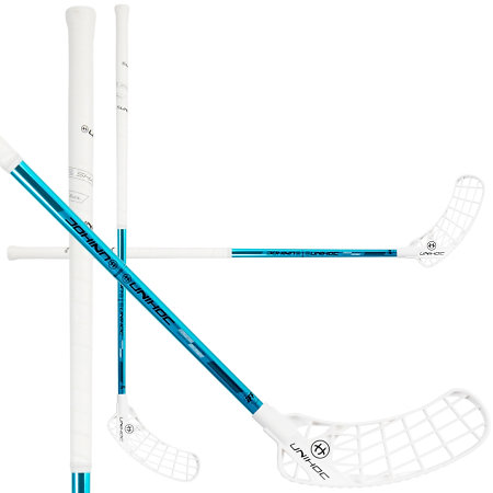 Unihoc ICONIC SUPERSHAPE Curve 1.0º 29 white/turquoise Florbalová hůl