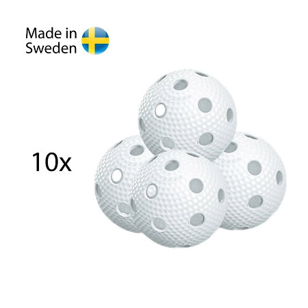 Salming Aero White 10-pack sada florbalových míčků