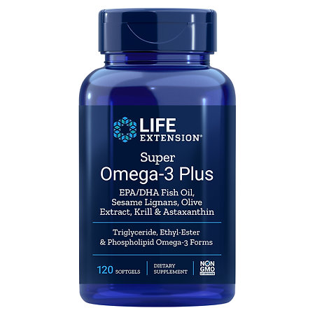 Life Extension Super Omega-3 Plus EPA/DHA Fish Oil, Sesame, Olive Ext., Krill & Astaxanthin Nahrungsergänzungsmittel mit Omega-3, Krill und Sesamlignanen