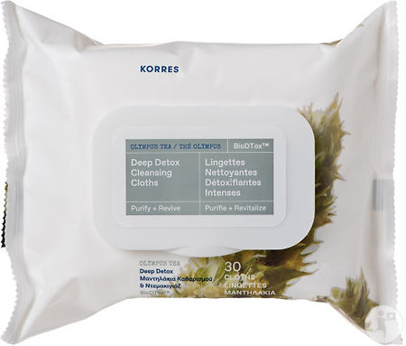 Korres Olympus Tea Deep Detox Cleansing Cloths čistiace obrúsky na tvár