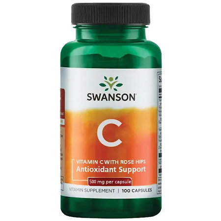 Swanson Vitamin C with Rose Hips Doplněk stravy s obsahem vitamínu C