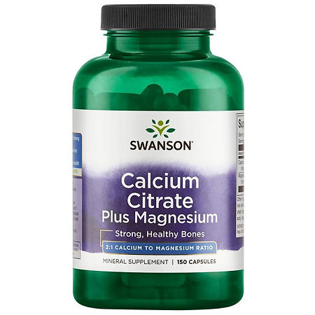 Swanson Calcium Citrate Plus Magnesium Doplnok stravy s vápnikom a horčíkom