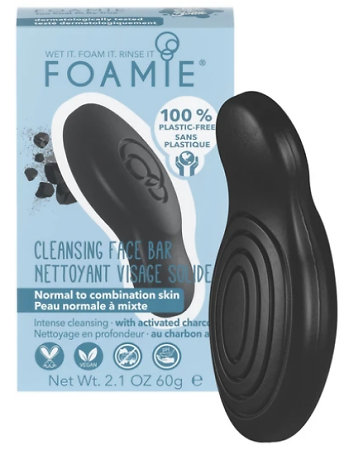Foamie Charcoal Cleansing Face Bar tuhé pleťové mýdlo pro normální až smíšenou pleť