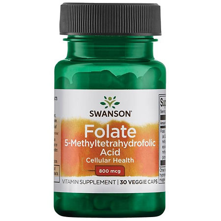 Swanson Folate (5-Methyltetrahydrofolic Acid) Nahrungsergänzungsmittel mit Vitamin B9