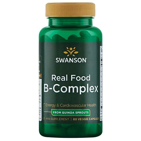 Swanson Real Food B-Complex From Quinoa Sprouts Doplněk stravy s obsahem vitaminů B