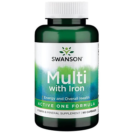 Swanson Multi with Iron - Active One Formula Doplněk stravy s obsahem vitaminů a minerálů