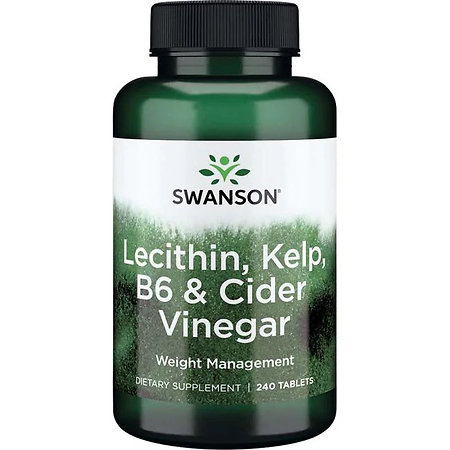 Swanson Lecithin, Kelp, B-6, & Cider Vinegar Lecithin, Meeresalgen, B6 und Apfelessig