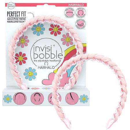 Invisibobble Retro Dreamin‘ Hairhalo Eat, Pink, and be Merry nastaviteľná čelenka do vlasov