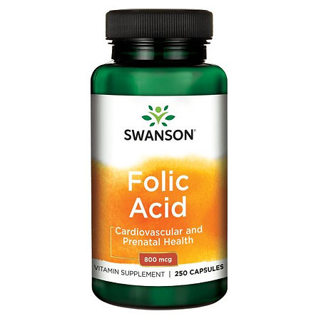 Swanson Folic Acid Nahrungsergänzungsmittel mit Folsäure