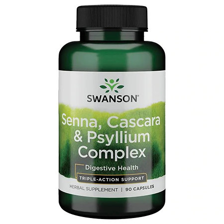 Swanson Senna, Cascara & Psyllium Complex Sennesblätter, Flohsamen und Cascara sagrada