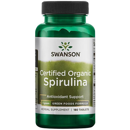Swanson Certified Organic Spirulina Doplněk stravy s obsahem spiruliny