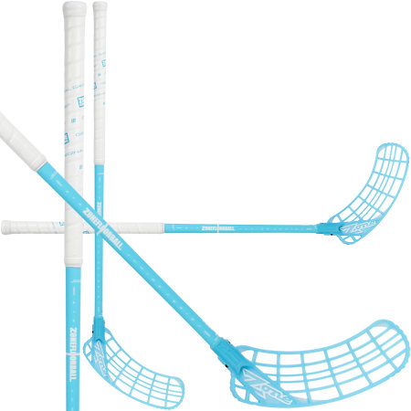 Zone floorball ZUPER AIR JR 35 white/ice blue Florbalová hokejka