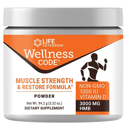 Life Extension Wellness Code® Muscle Strength & Restore Formula Nahrungsergänzungsmittel mit HMB und D3