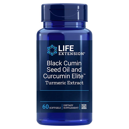 Life Extension Black Cumin Seed Oil with Curcumin Elite™ Turmeric Extract Výživový doplnok – olej z černušky a kurkumový extrakt