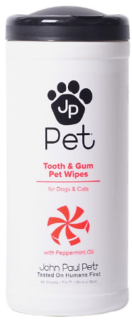 Paul Mitchell John Paul Pet Tooth & Gum Wipes Feuchttücher zur Reinigung der Zähne und des Zahnfleisches von Katzen und Hunden