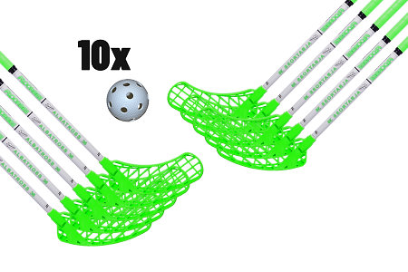 FLOORBEE Albatross 36 Composite White/Green + Balls Florbalová sada