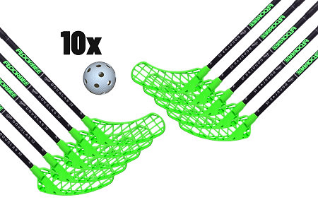 FLOORBEE Douglas 32 Composite Black/Green + Balls Florbalová sada