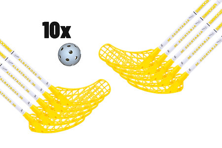 FLOORBEE Albatross 36 YELLOW+ 10 Balls Florbalová sada