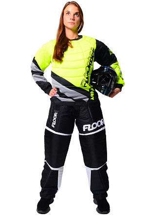 FLOORBEE Goalie Armor set 2.0 black/yellow with HELMET Brankářský set s přilbou