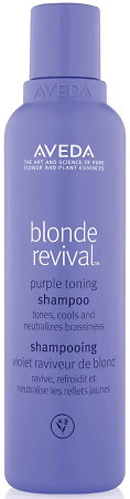 Aveda Blonde Revival Purple Toning Shampoo purple shampoo against yellow tones