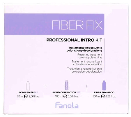 Fanola Fiber Fix Professional Intro Kit set to protect and strengthen hair during coloring