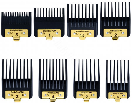 BaByliss PRO Premium Clippper Guards X 8 Sada prémiových hřebenových nástavců BaByliss PRO FXPCGE