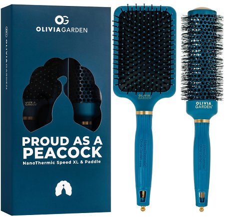 Olivia Garden NanoThermic Peacock Set sada kief na vlasy na rozčesávanie a úpravu vlasov