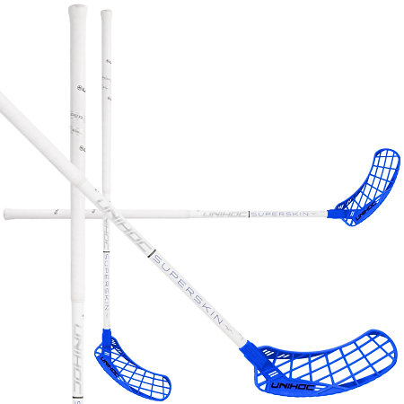 Unihoc EPIC SUPERSKIN REG FL 29 OVAL white/blue Florbalová hůl