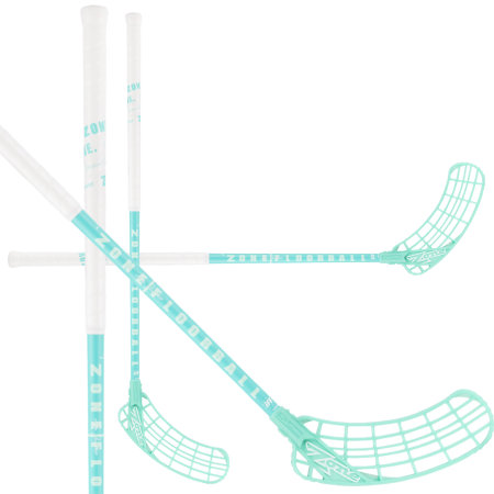 Zone floorball ZUPER AIR JR 35 white/ice mint Florbalová hůl
