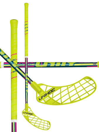 Unihoc UNITY Curve 1.5º 32 neon yellow/cerise Florbalová hůl
