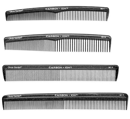 Olivia Garden Carbon + ion COMB SC-1-2-3-4 sada hřebenů na vlasy