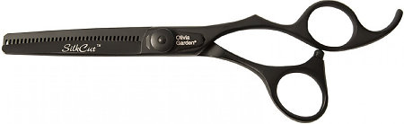 Olivia Garden SilkCut Shear Matt Black Edition profesionální efilační nůžky na vlasy
