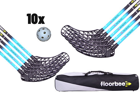 FLOORBEE Douglas 32 Blue + Toolbag + Balls Unihockey-Set