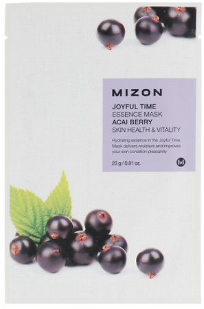 MIZON Joyful Time Essence Mask Acai Berry Einweg-Gesichtsmaske mit Acai-Beeren