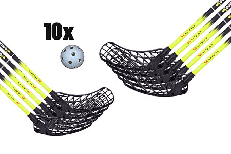 FLOORBEE Douglas 32 Black / Yellow + Balls Florbalová sada