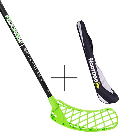 FLOORBEE Douglas 32 Black/Green Floorball stick set with bag