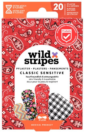 Wild Stripes Classic Sensitive Fashion classic sticking plasters with a fashion pattern
