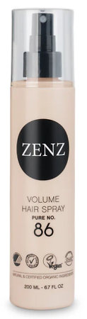 ZENZ Organic Volume Hair Spray Pure No. 86 volumizing hairspray with medium hold