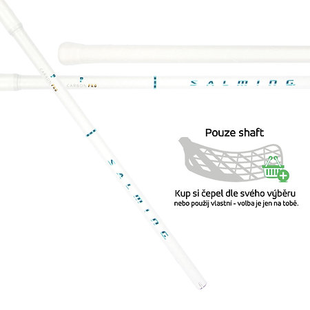 Salming P-Series Carbon Pro F29 White/Cyan Shaft florbalové hole