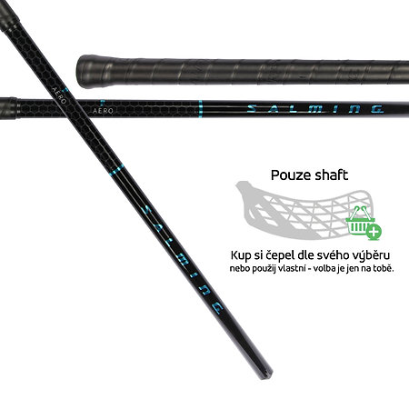 Salming P-Series Aero F29 Black/Cyan Shaft florbalové hole