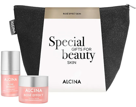 Alcina Rosé Efekt Skin Gift Set darčeková sada pre jasnú a žiarivú pleť a očné okolie