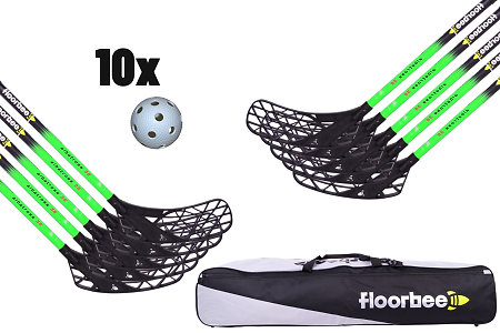 FLOORBEE Albatross 36 Green JR + Toolbag and balls Florbalová sada