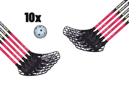 FLOORBEE Albatross 36 JR Red + Balls Florbalová sada